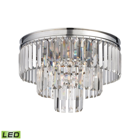 ELK LIGHTING Palacial 3-Lght Semi Flsh Chrme w/Clr Crystal - Incl LED Bulbs 15215/3-LED